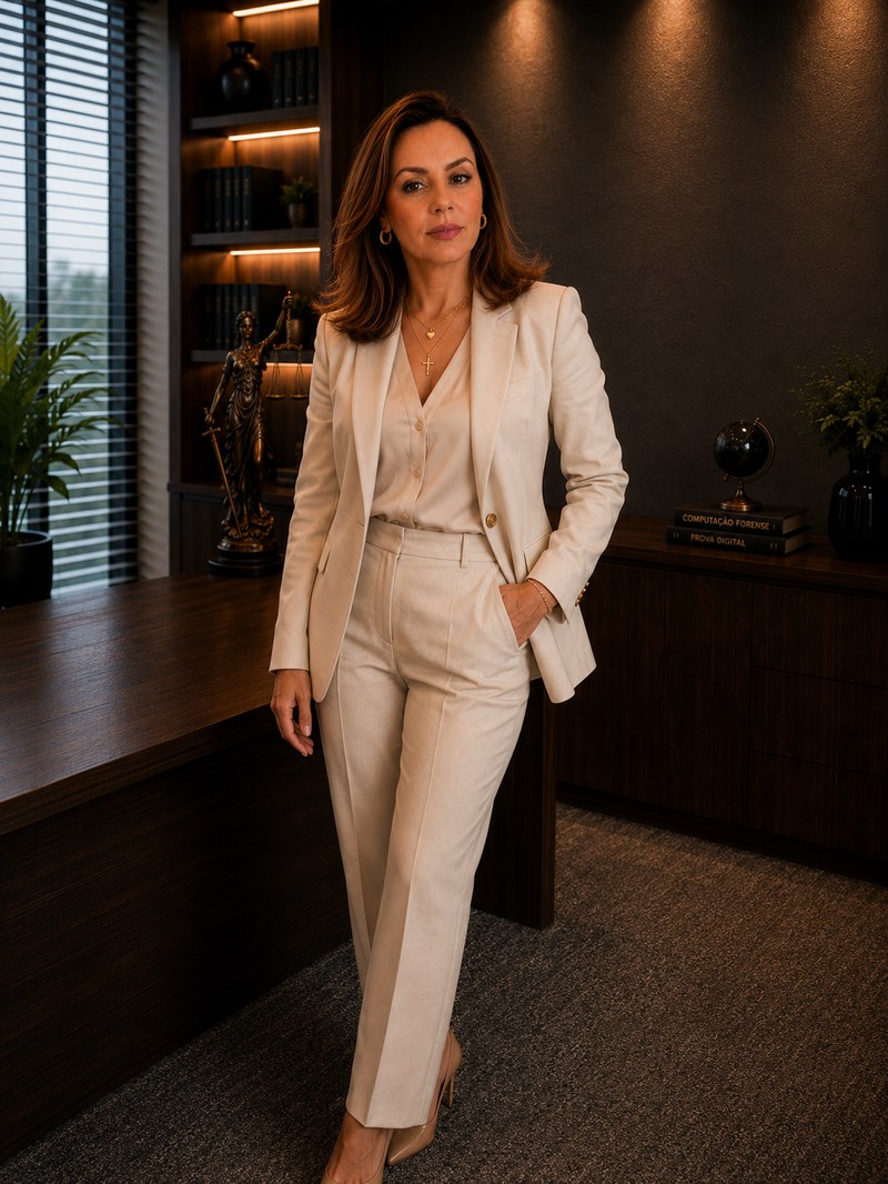 Maria Amélia Fernandez, Perita Judicial em Tecnologia da Informação, em seu escritório em Salvador, Bahia
